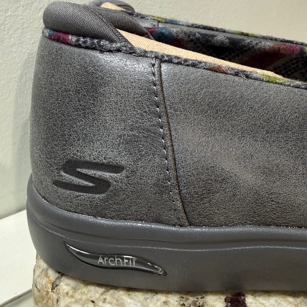 Skechers Arch Fit Uplift Core Roots Charcoal Slip On Shoes Women’s Sz 8.5 New! - Picture 3 of 12